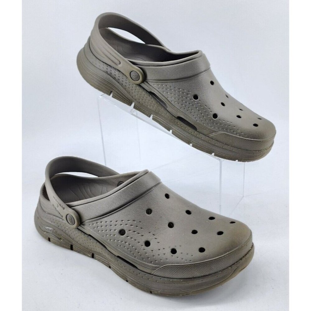 Skecher Valiant Brown Slip On Foam Clog Arch Fit Sandals Men's Size 13
